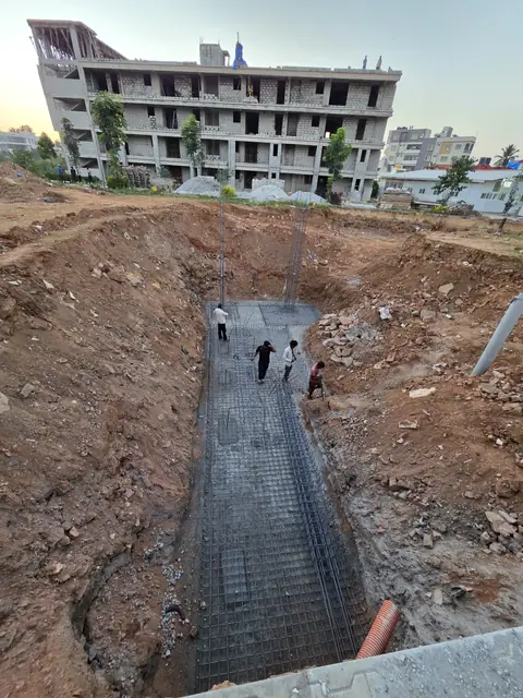 Foundation bed prepared across the footprint - Mr. Arjun project, RR Nagar