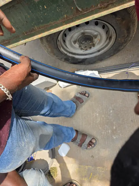 Pump assembly readied at the borewell - Mr. Arjun project, RR Nagar