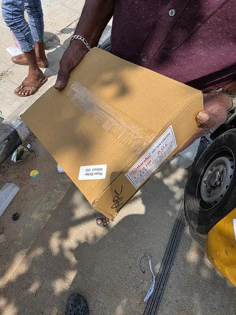Starter panel unpacked at the site - Mr. Arjun project, RR Nagar