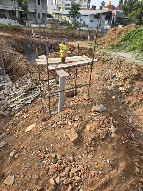 Column reinforcement rising from the footings - Mr. Arjun project, RR Nagar