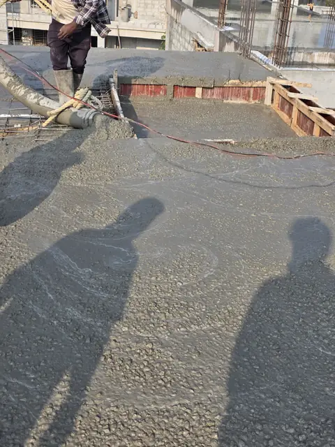 Slab surface finished after the pour - Mr. Arjun project, RR Nagar
