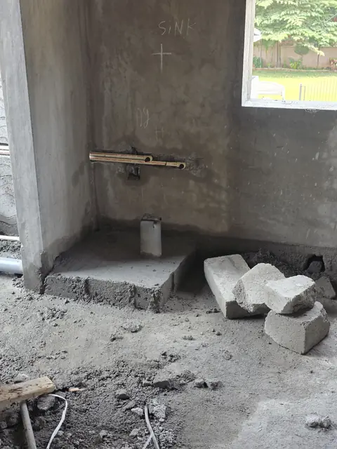 Bathroom rough-in with plumbing points - Mr. Arjun project, RR Nagar