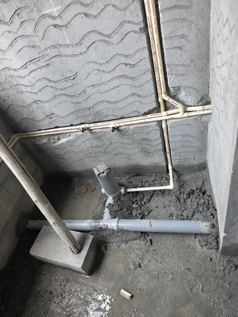 Concealed plumbing lines before closing - Mr. Arjun project, RR Nagar