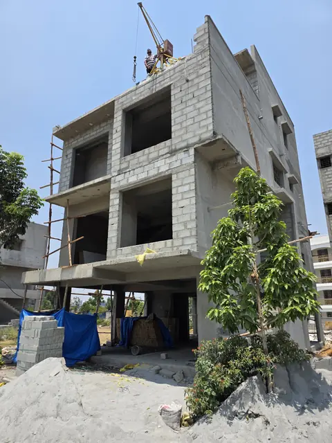 Structure rising to three levels - Mr. Arjun project, RR Nagar