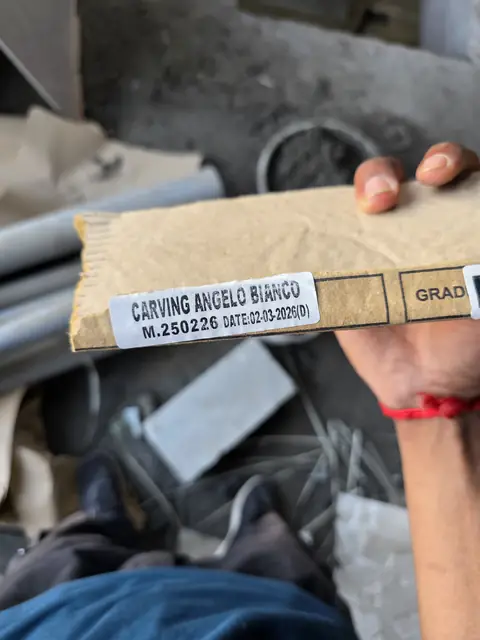 Tile batch label checked on delivery - Mr. Arjun project, RR Nagar