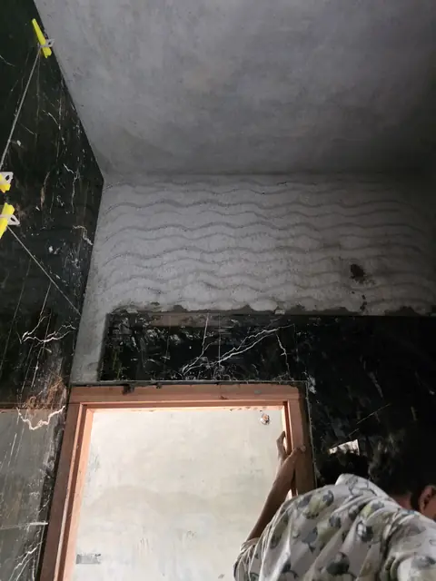 Marble cladding with door frame fitted - Mr. Arjun project, RR Nagar