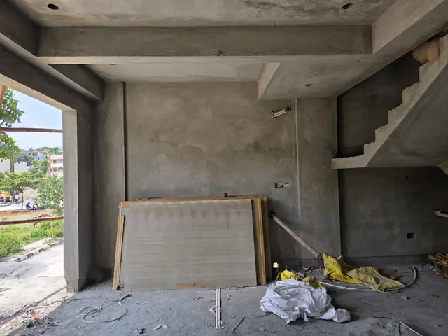 Staircase flight seen from the hall - Mr. Arjun project, RR Nagar