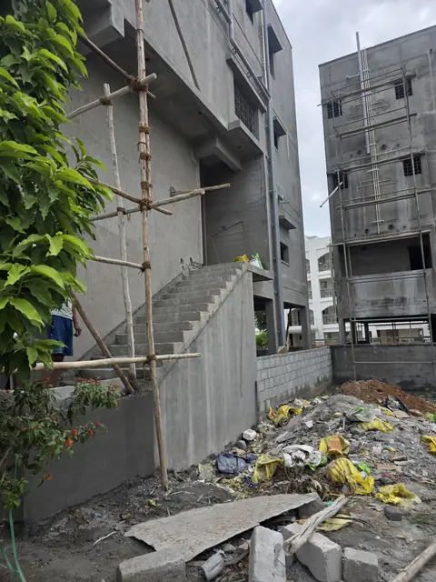 Side elevation during external work - Mr. Arjun project, RR Nagar