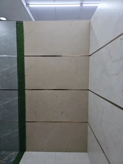 Tiled bathroom with edge trim - Mr. Arjun project, RR Nagar