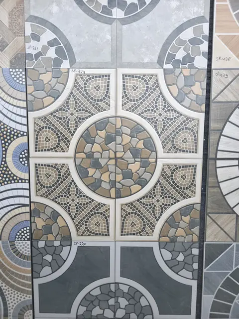 Patterned floor tile detail - Mr. Arjun project, RR Nagar