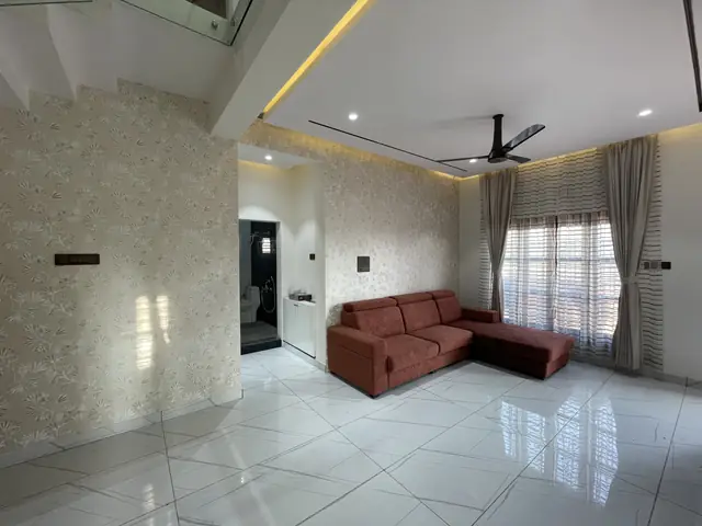 Open living area with tiled flooring - Mr. Nagaraj project, Bangalore