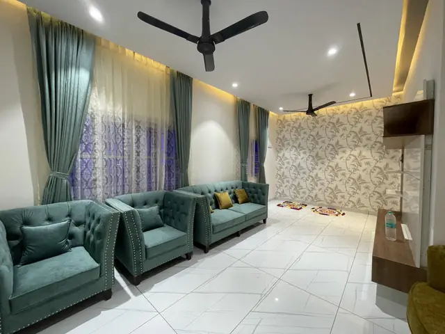 Family lounge with sofa set seating - Mr. Nagaraj project, Bangalore