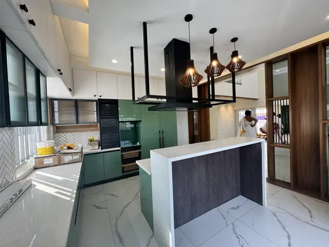 Kitchen island and tall unit joinery - Mr. Ranjith project, Bangalore