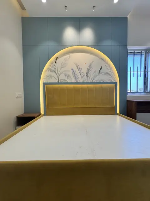 Bedroom feature wall and bed platform - Mr. Ranjith project, Bangalore