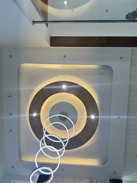 Ring pendant light under recessed ceiling - Mr. Ranjith project, Bangalore