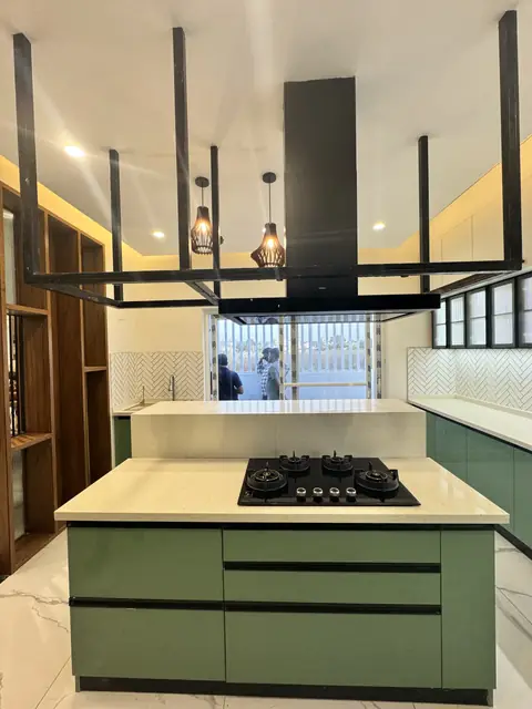 Kitchen island with hob and drawers - Mr. Ranjith project, Bangalore