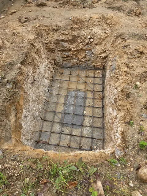 Steel mesh mat in footing pit - Mr. Santosh project, Andrahalli