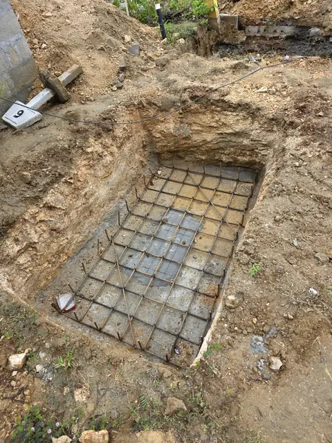 Footing mesh on levelling concrete - Mr. Santosh project, Andrahalli
