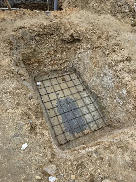 Reinforcement mat inside footing pit - Mr. Santosh project, Andrahalli