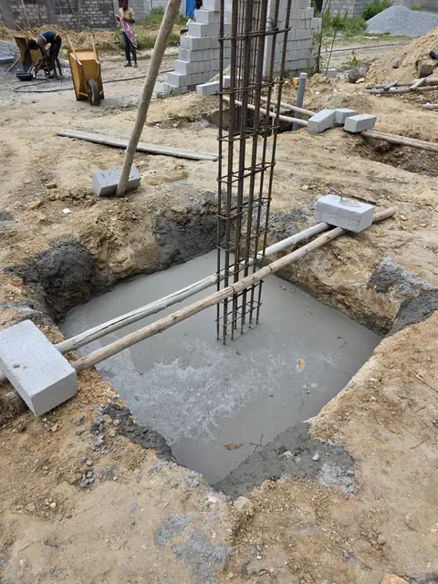Column reinforcement standing on cast footing - Mr. Santosh project, Andrahalli