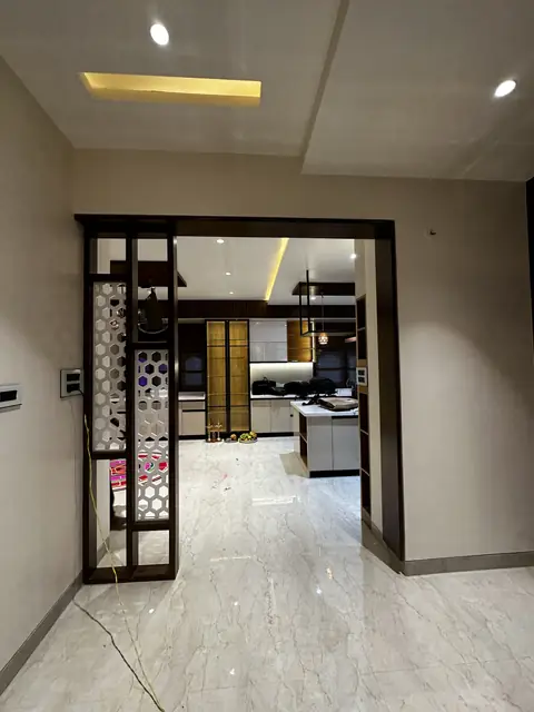 Sliding partition screen into dining area - Mr. Siddanth project, Bangalore