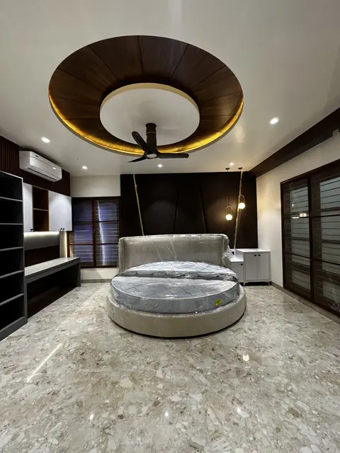 Master bedroom with ceiling fan - Mr. Siddanth project, Bangalore