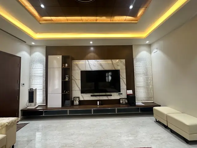 Living room with television unit - Mr. Siddanth project, Bangalore