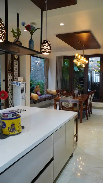 Kitchen with dining area beyond - Mr. Siddanth project, Bangalore