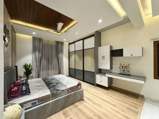 Bedroom study unit and wardrobe run - Mr. Willfred project, Bangalore