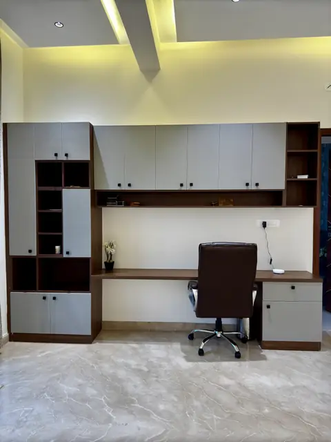 Built-in study desk with overhead storage - Mrs. Anitha project, Bangalore